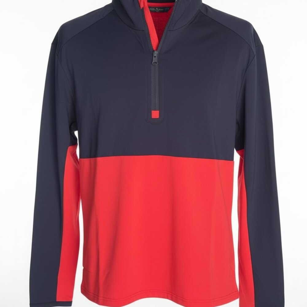 RLX Ralph Lauren Men's Performance 1/4 Zip Pullover Jacket Small Navy Red NWT